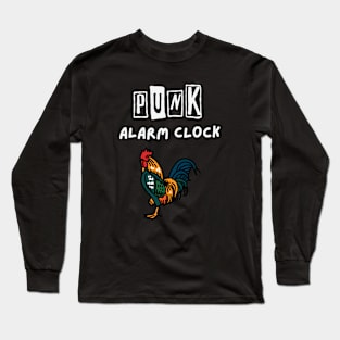 Rooster Punk Alarm Clock Long Sleeve T-Shirt